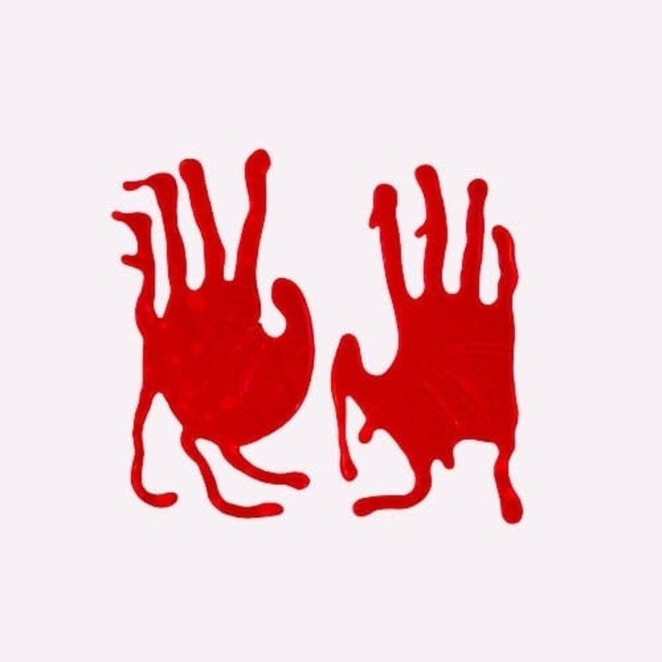 Bloody Hands Halloween Gel Stickers Window Decorations - Pack of 2