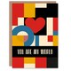 image 1 of You Are My World Mondrian Design Anniversary Valentines Her Wife Card