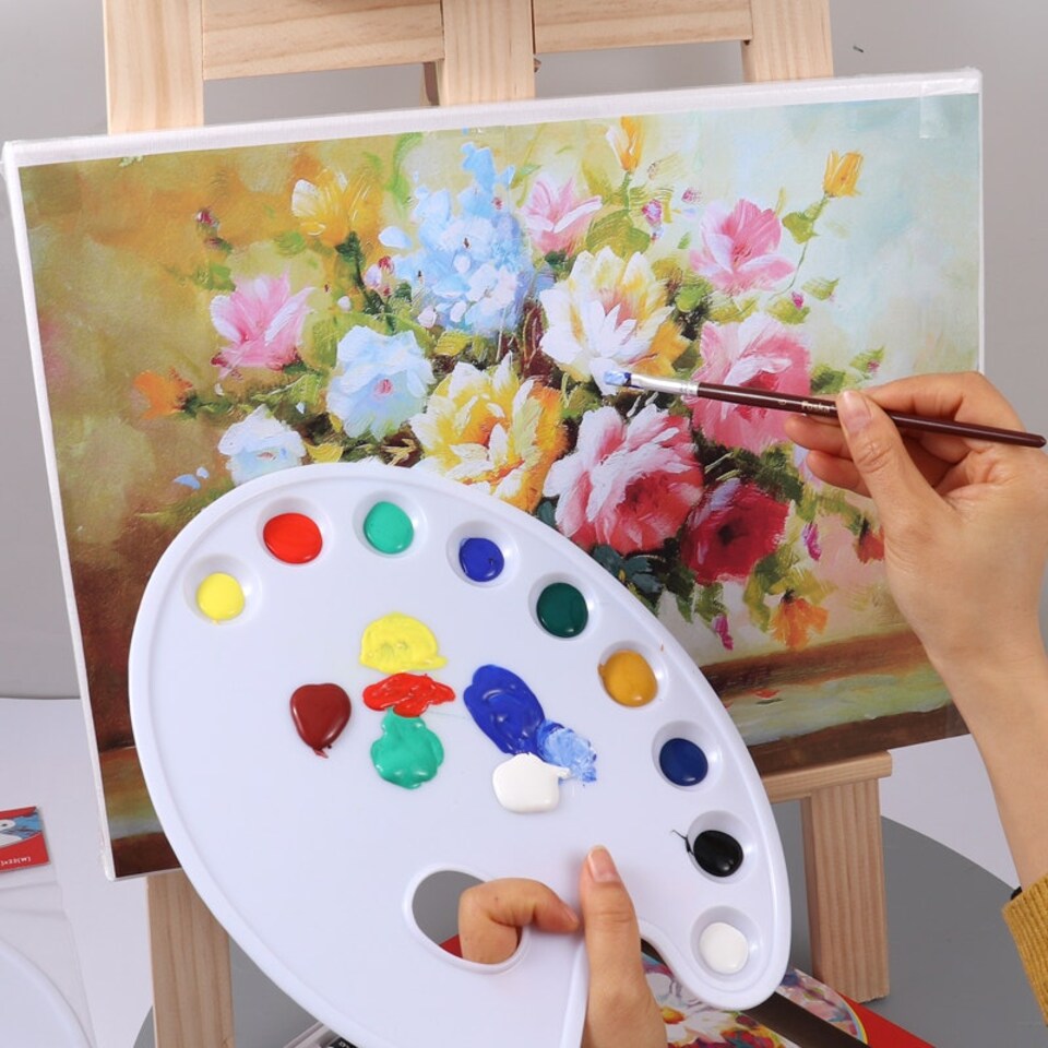 image 1 of 9 Well Professional Art Drawing Plastic Watercolour Mix Paint Tray Naked Palette 28 x 22cm