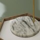 image 3 of White Floor Lamp with Marble Foot and Gold Details