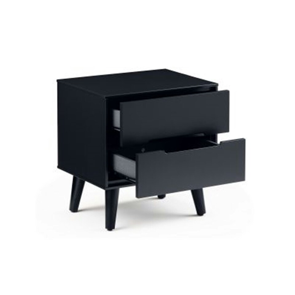 image 1 of Retro Anthracite Bedside Chest - 2 Drawers