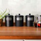 image 3 of Black Coffee, Tea, And Sugar Jar Set - 22 cm (H) x 11 cm (Dia)