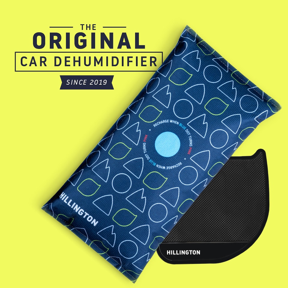 image 1 of Hillington 2 Pack 1KG Car Dehumidifier with Dashboard Mat - Professional Moisture Control & Anti-Slip Mounting