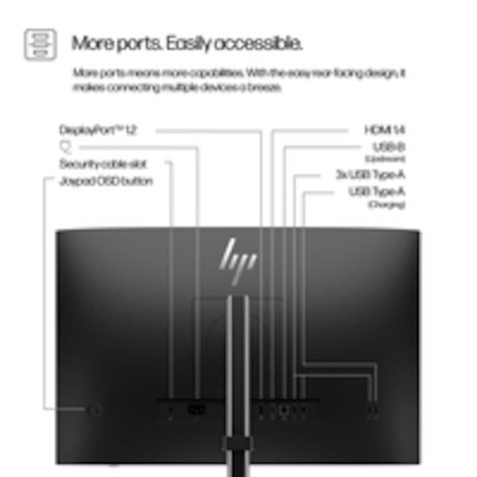 image 1 of HP Series 5 Pro 24 inch WUXGA Monitor - 524pn, 61 cm (24"), 1920 x 1200 pixels, WUXGA, LCD, 5 ms, Black | Black | Black | 51.8 cm