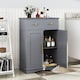image 8 of COSTWAY Floor Storage Cabinet Buffet Sideboard with Drawer-Grey