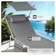 image 4 of Set of 2 Sun Loungers - foldable, adjustable sun canopy | Grey | grey | 1