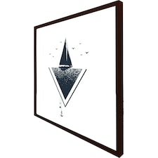 Sailboat at sea (Picture Frame) Brown | M
