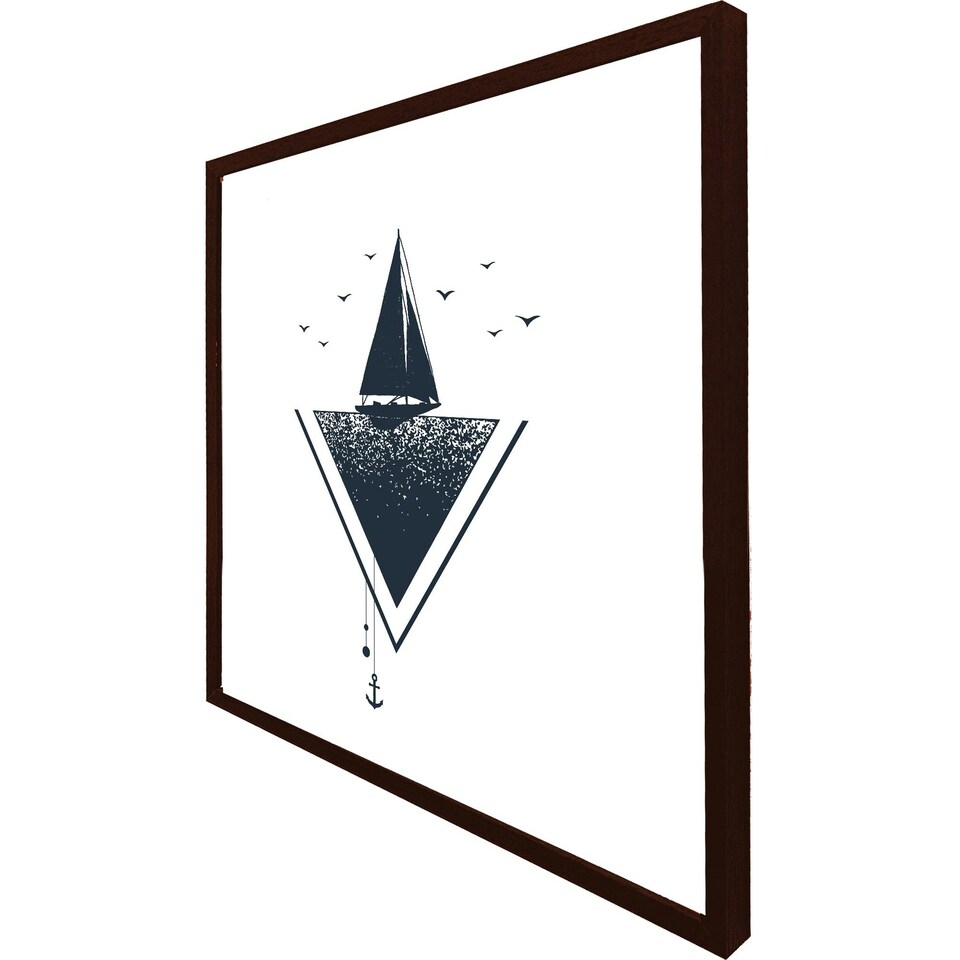 image 1 of Sailboat at sea (Picture Frame) Brown | M