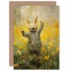 image 1 of Tulips Watercolour Children Kids Rabbit Birthday Card