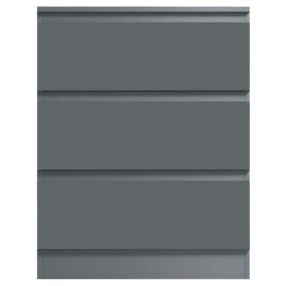 image 1 of FWStyle Carlton 3 Drawer Chest Of Drawers - Matt Dark Grey