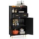 image 4 of COSTWAY Storage Cabinet with 2 Drawers and 2 Doors Black