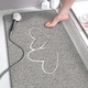 image 1 of Embossed Spaghetti Anti Slip Shower Mat - Double Heart - 60cm x 40cm | Grey | Grey | Rectangular 60x40cm