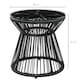 image 7 of Outsunny PE Rattan End Table, Round Hollow Drum Design Side Table, Black