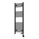image 1 of Zennor - Black Dual Fuel Towel Rail H1200mm x W400mm Thermostatic WIFI - Straight