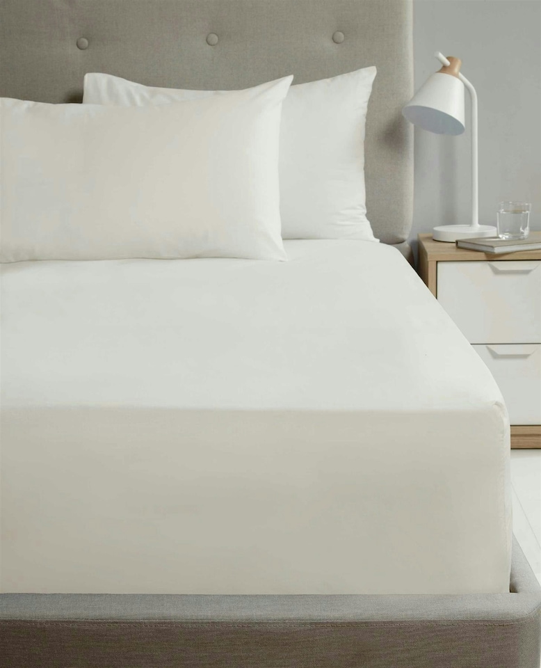 Percale 180TC Flat Sheet - Cream - Super King