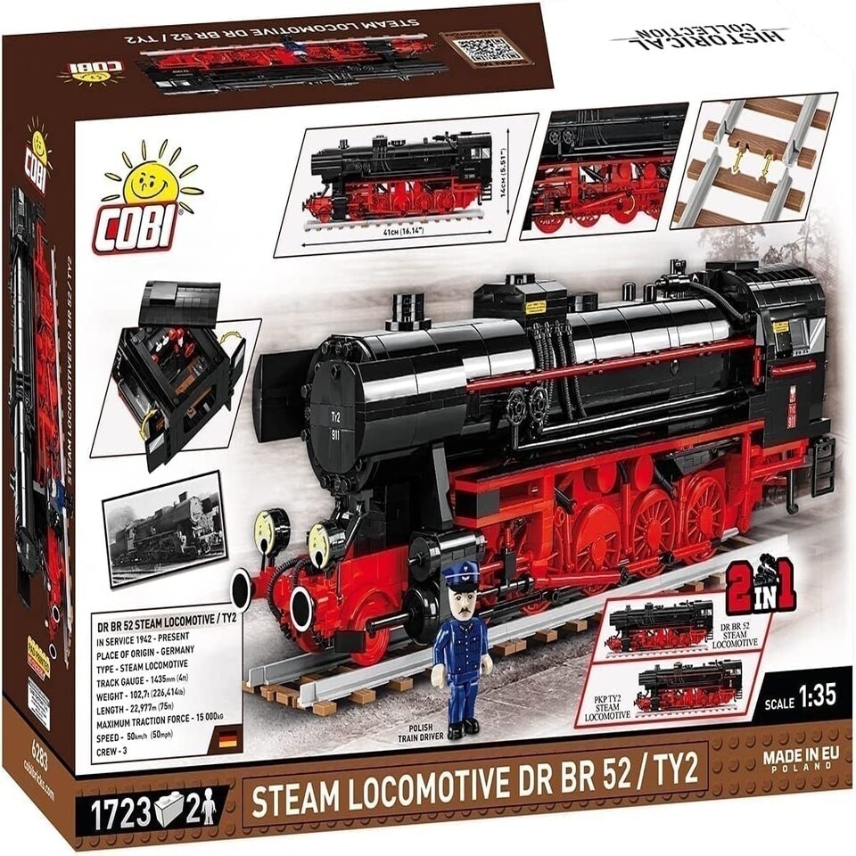 image 1 of Cobi - Historical Trains - Steam Locomotive DRB 52 (1,723 Pieces)