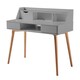 image 1 of Teamson Home Creativo 40in Modern Wooden Writing Desk with Storage, Grey/Natural
