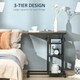 image 4 of HOMCOM C-Shaped Mobile Sofa Bed Side Table Adjust Height 3-Tier Cart w/ Brake