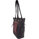 image 3 of London Leathergoods Womens Premium Genuine Leather Large Shoulder Tote Handbag with Contrasting Colours | Black | Black/Burgundy