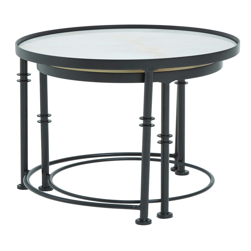 image 1 of Interiors by Premier Arcana Set Of 2 Round Side Tables