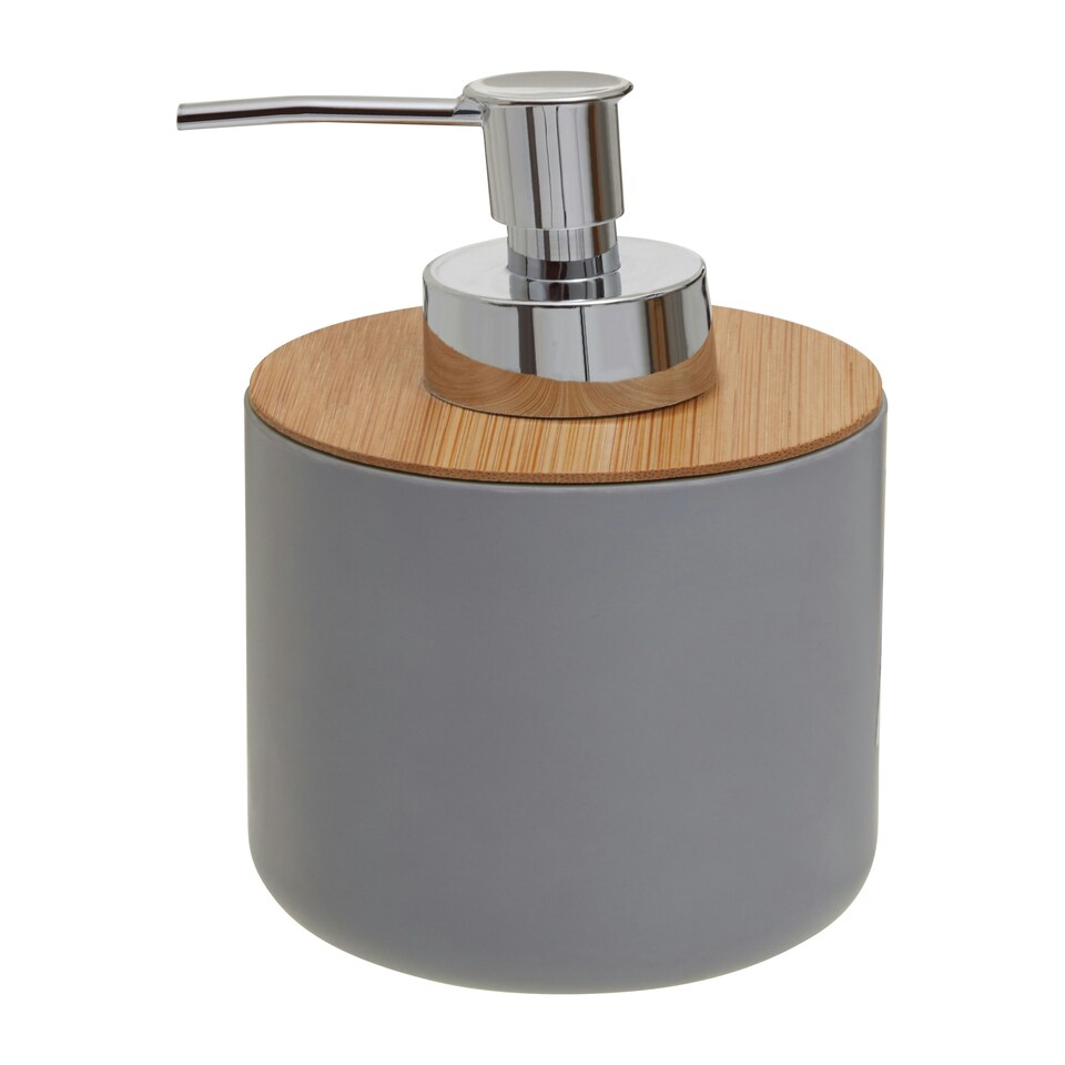 image 1 of Interiors by Premier 300ml Grey Lotion Pump With Natural Texture, Dispenser For Soap or Moisturiser, Hand Lotion Pump Dispenser