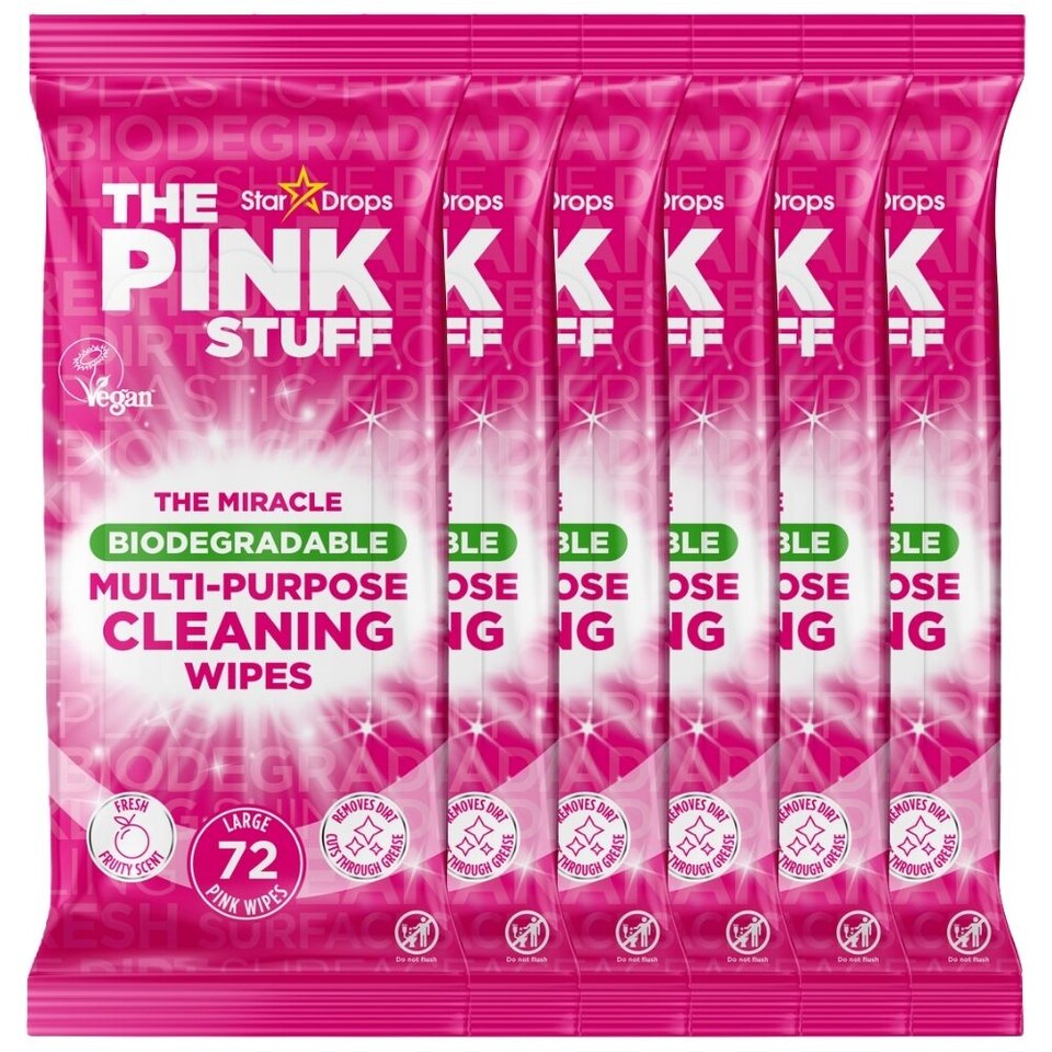 The Pink Stuff Miracle Biodegradable Multi-Purpose Cleaning Wipes 72 Wipes
