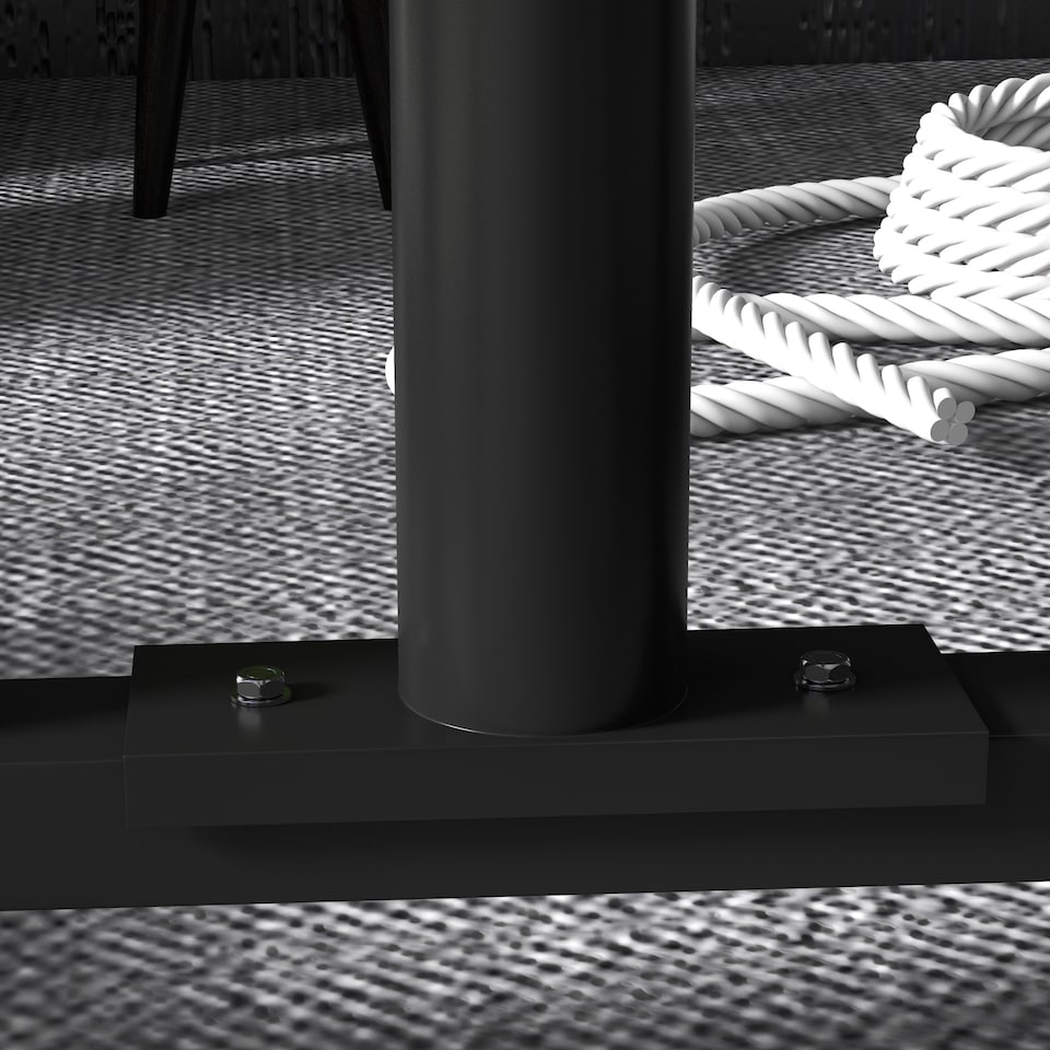 image 1 of SPORTNOW Olympic Weight Plate Rack with 4 Wheels and 6 Fasten Clamps