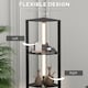 image 6 of HOMCOM LED Floor Lamp with Shelves, 5Tier Dimmable Standing Lamp with Adjustable Brightness and Foot Switch, Modern Corner Display FanShaped Shelf Unit for Living Room Bedroom Office, Black