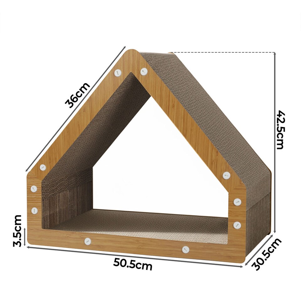 image 1 of Skylos Cat Scratching Board House Corrugated Cardboard Scratcher Indoor