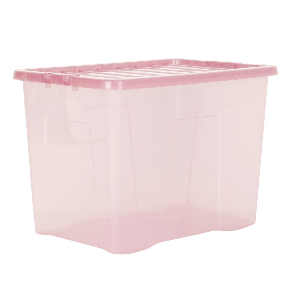 image 1 of Wham Crystal 4 x 80L Stackable Plastic Storage Boxes with Lids
