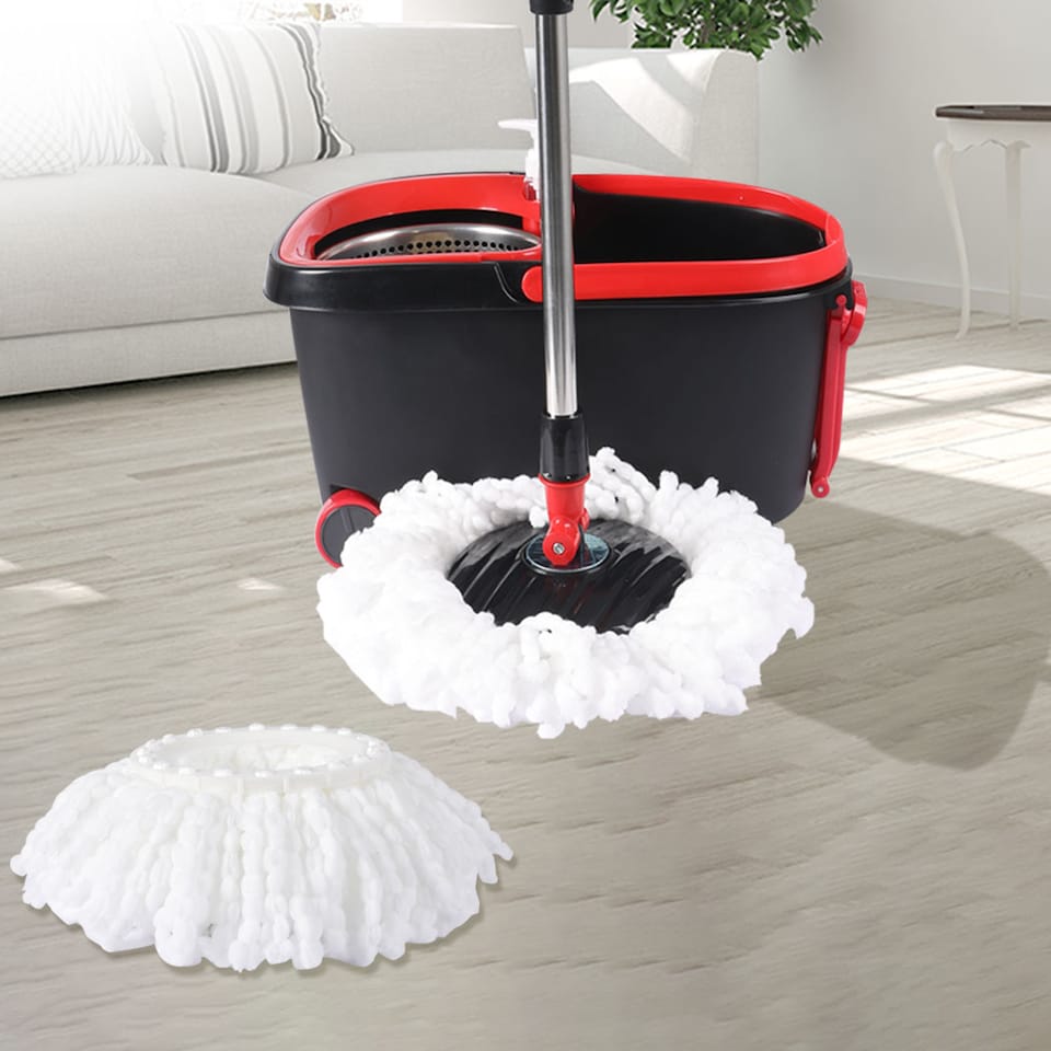 image 1 of Cleanflo Stainless Steel Spin Mop Bucket Set | Black | Black