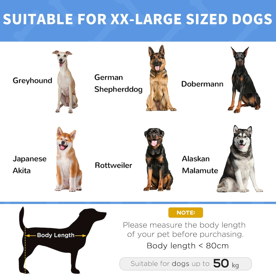 image 1 of PawHut Elevated Dog Bed Cooling Raised Pet Cot for Indoor Outdoor Use, XX Large