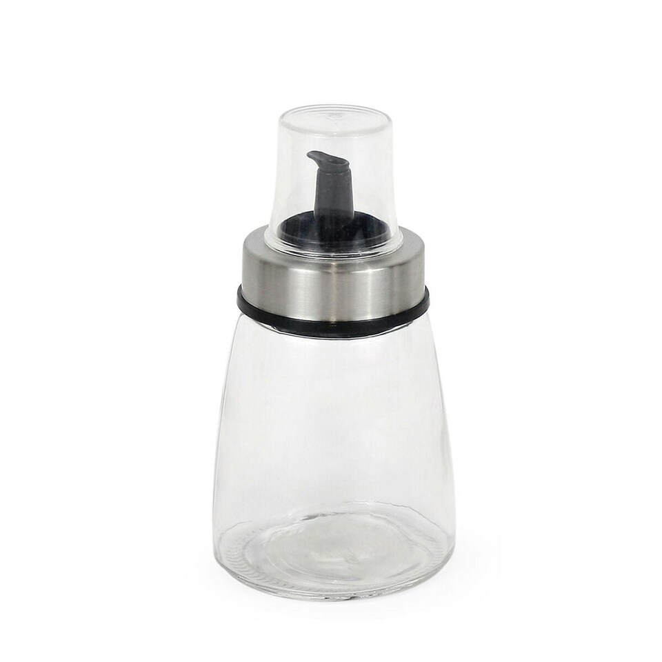 image 1 of Cruet Quttin Transparent Silver Glass 200 ml 6,5 x 6,5 x 12,5 cm (12 Units)
