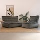 image 1 of Kota Velvet XL Bean Bag Sofa & Lounger Set Grey Bean Bag Chair | Grey | Grey | L | 1