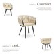 image 3 of Dining Chair Astano - padded, velvet, knot design, continuous backrest | Cream | sand | 6