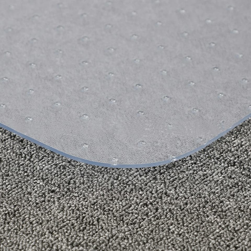 image 1 of Living and Home PVC Clear Convex Non-Slip Office Chair Desk Mat Floor Carpet Floor Protector, 0.2cm H