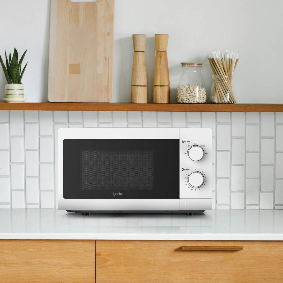 image 1 of Manual Microwave, 20 Litre, 5 Power Settings, 700W, White IGMS09434W