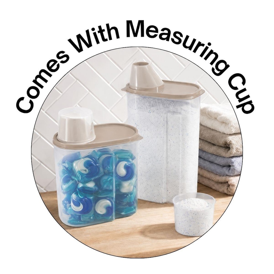 image 1 of 2.4L Laundry Detergent Container Washing Powder Box With Measuring Cup