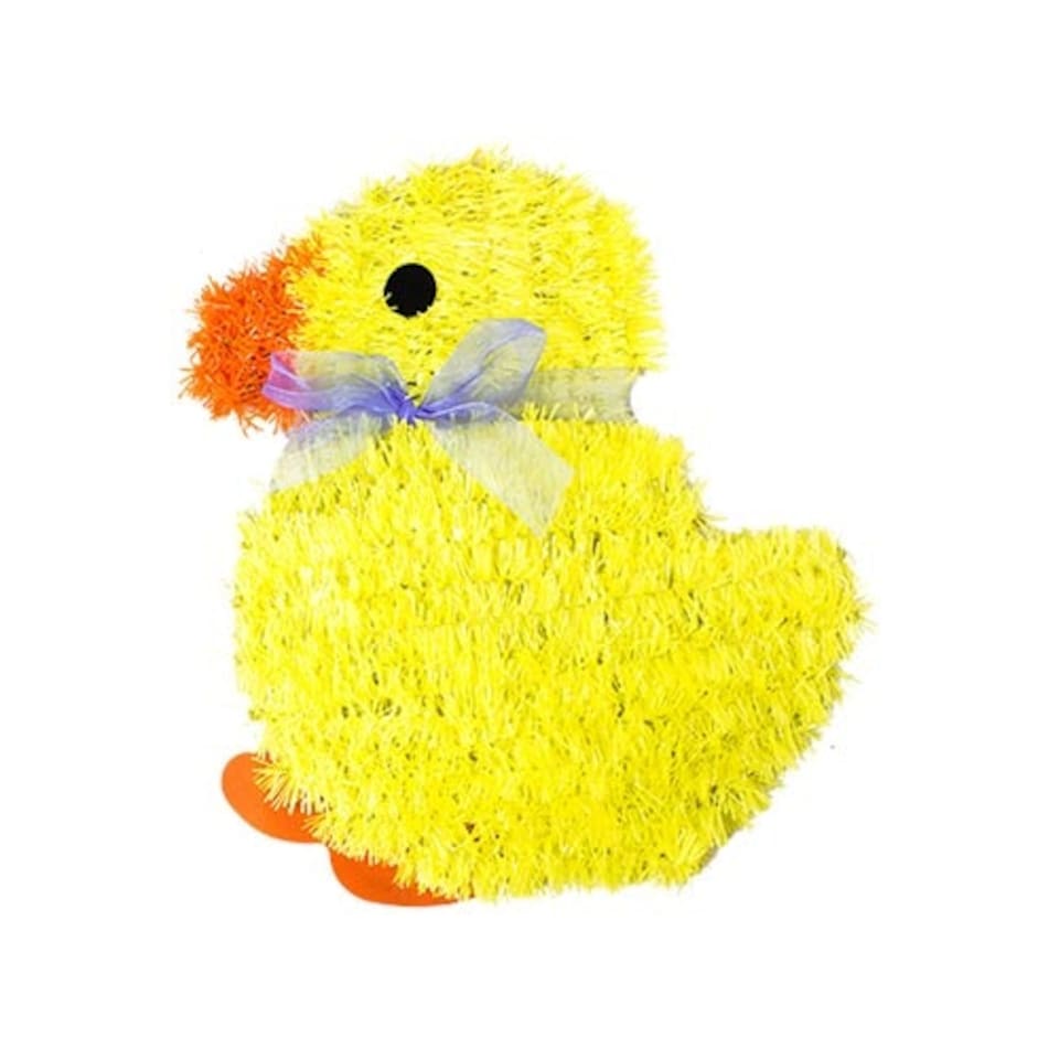 Easter Chick Tinsel Wall Plaque Hanging Decoration 28cm