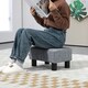 image 6 of HOMCOM Chic Linen Fabric Footstool Ottoman Cube with 4 Plastic Legs Grey