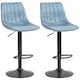 image 1 of HOMCOM Bar Stools Set of 2 Adjustable Swivel Bar Chairs with Backrest Blue