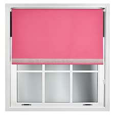 FURNISHED Thermal Blackout Roller Blinds with Diamante Edge Made to Measure Window Shade | Pink | Fuchsia | (W) 60cm x (L) 165cm
