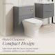 image 4 of Contemporary Fluted 500mm Floor Standing WC Unit, Satin Grey | Grey | Satin Grey | 253 x 500 x 810mm