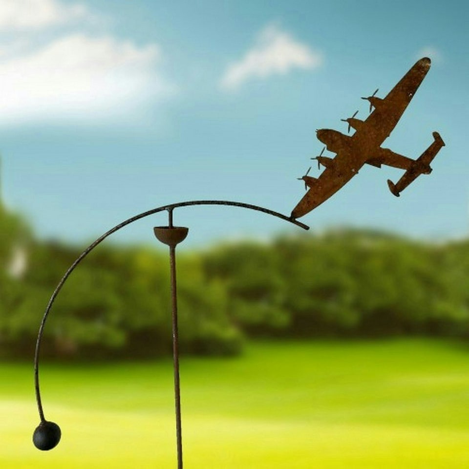 Lancaster Bomber Single Wind Rocker - W50 x H148.5 cm - Bare Metal/Ready to Rust