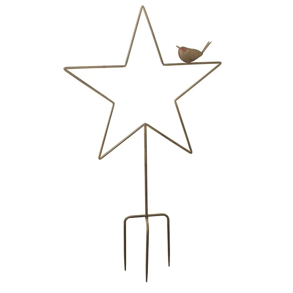 Heaven Sends Metal Star with Robin Large Garden Stake