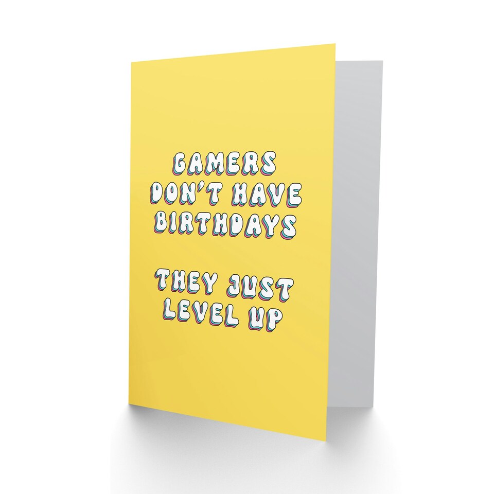 image 1 of Gamers Just Level Up Fun Happy Joke Humour Funny Birthday Card