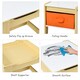 image 4 of COSTWAY Kids Table Chair Set with Double Storage Box Cream
