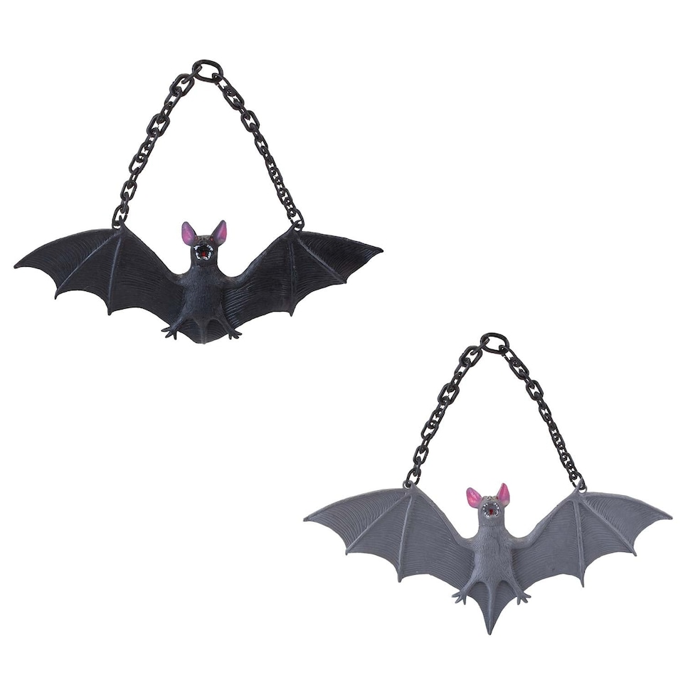 image 1 of PMS Hanging Bat Decoration for Halloween Party, Black