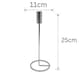 image 2 of Metal Candlestick Taper Candle Holder Stand Home Decor Wedding Table Centrepiece | Multi | 2x Silver | 25cm