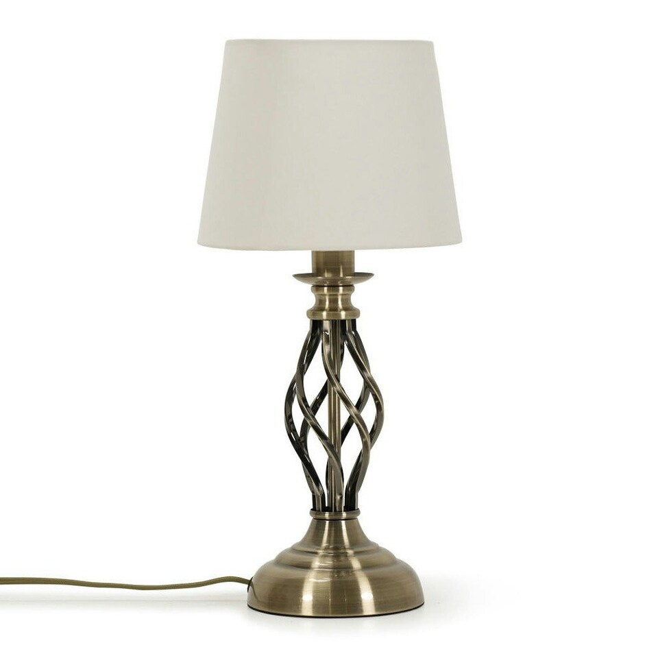 image 1 of ValueLights Memphis Antique Brass Twist Table Lamp